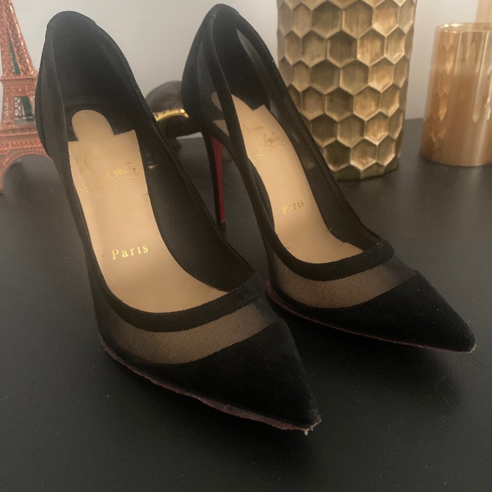 Christian Louboutin Galativi 100 black suede pumps 37.5